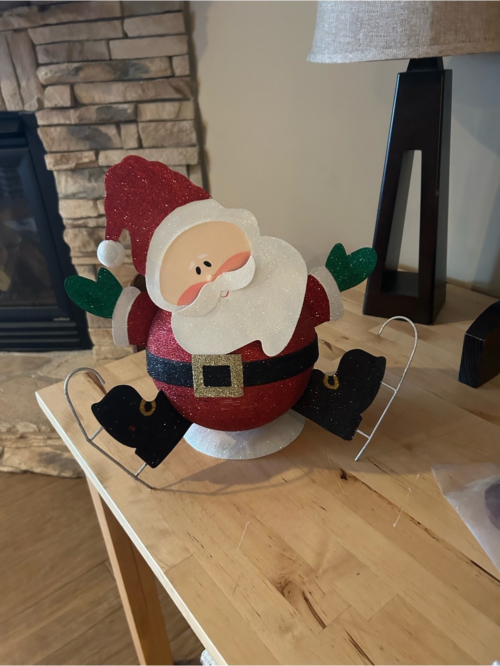 Bobble head metal Santa